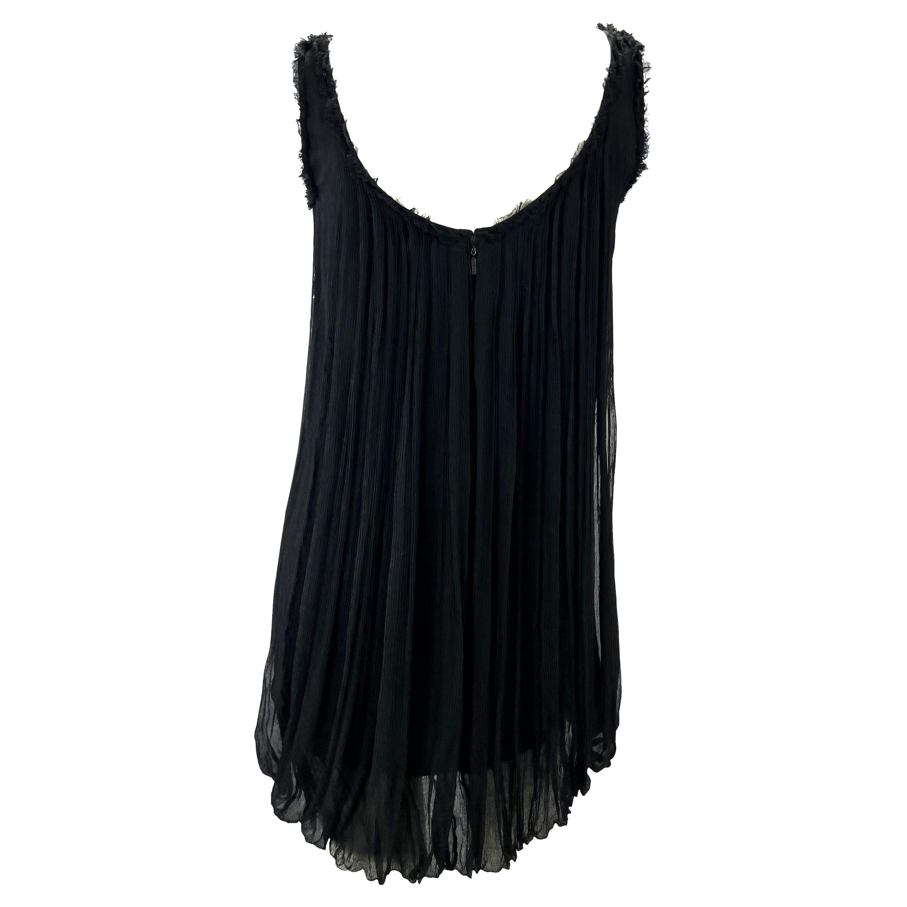 F/W 2001 Gucci by Tom Ford Black Tulle Sleeveless Shift Dress For Sale 1