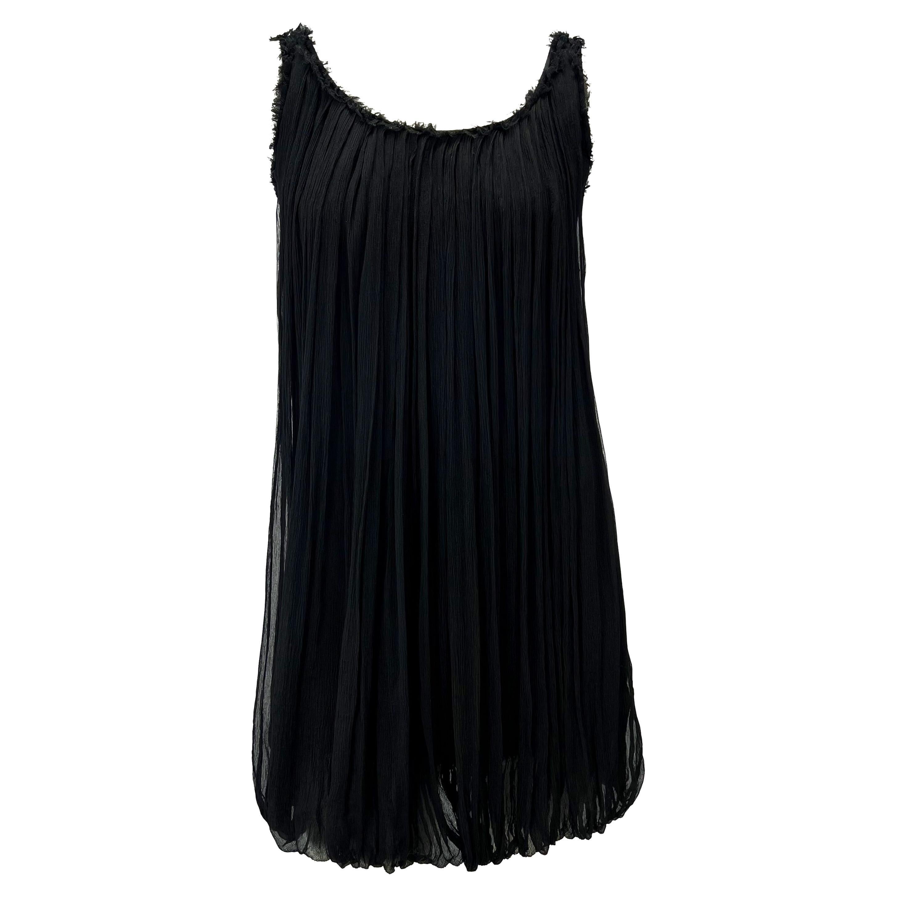 F/W 2001 Gucci by Tom Ford Black Tulle Sleeveless Shift Dress For Sale