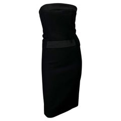 F/W 2001 Gucci by Tom Ford Black Wool Bodycon Tube Dress 