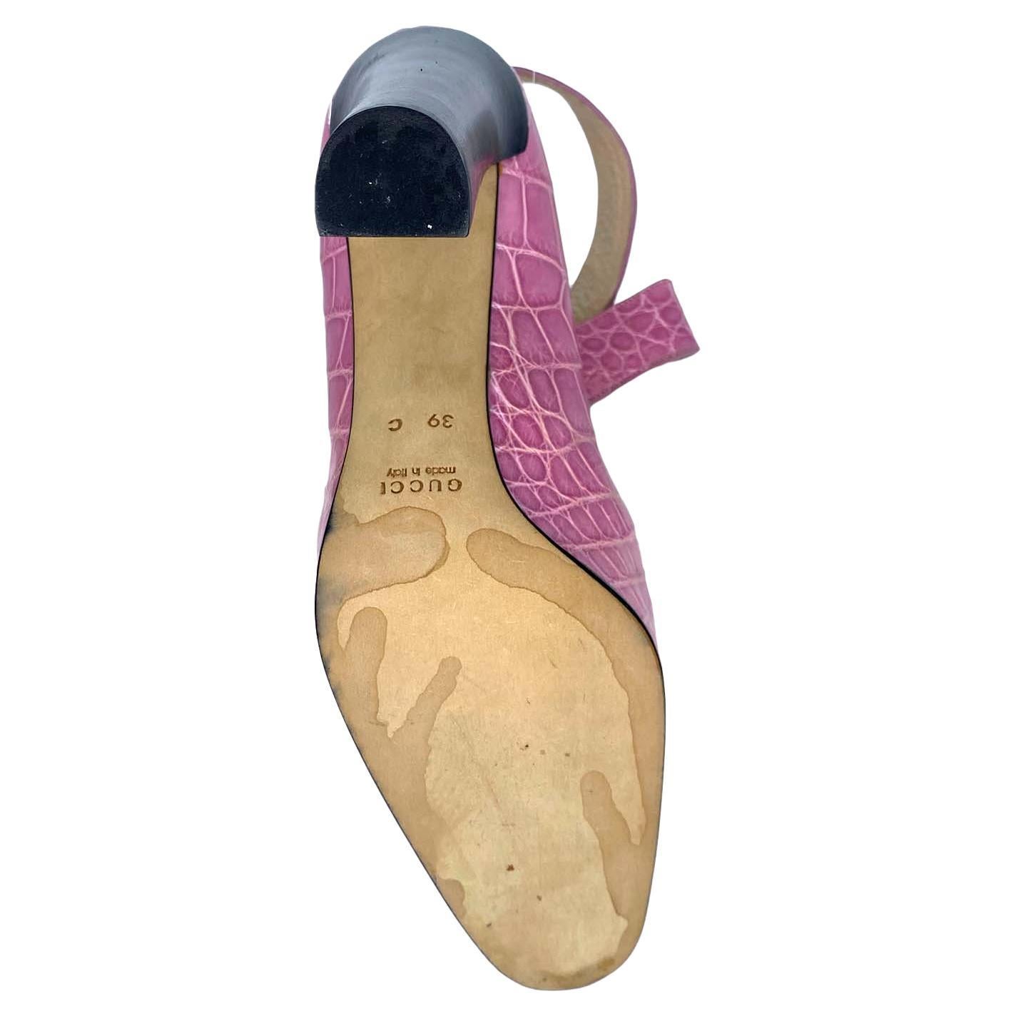F/W 2001 Gucci by Tom Ford Pink Alligator Ballet Style 5