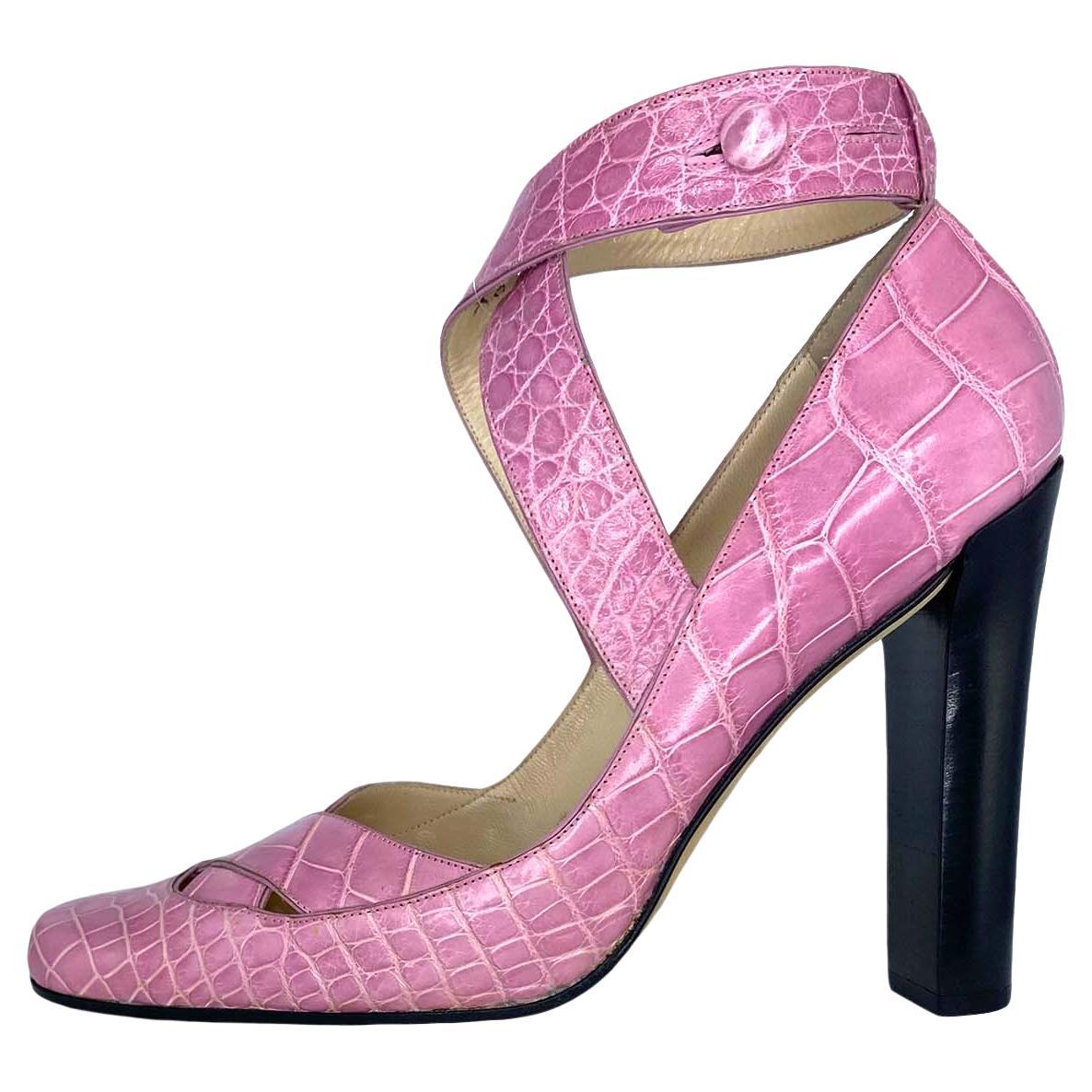 F/W 2001 Gucci by Tom Ford Pink Alligator Ballet Style 5" Heels in vendita