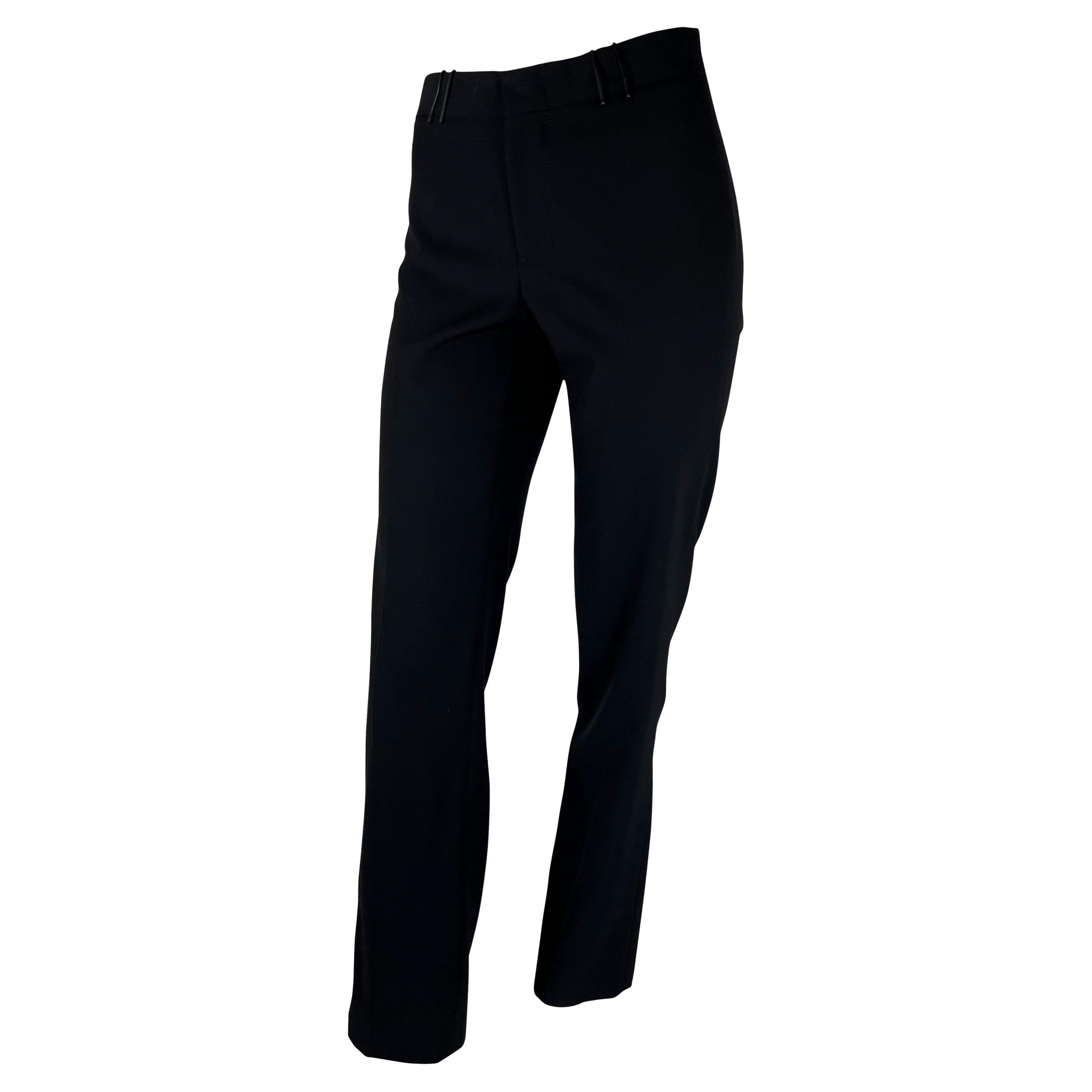 F/W 2001 Gucci by Tom Ford Runway Pantalon en laine noir à fermeture éclair asymétrique sur le côté Excellent état - En vente à West Hollywood, CA