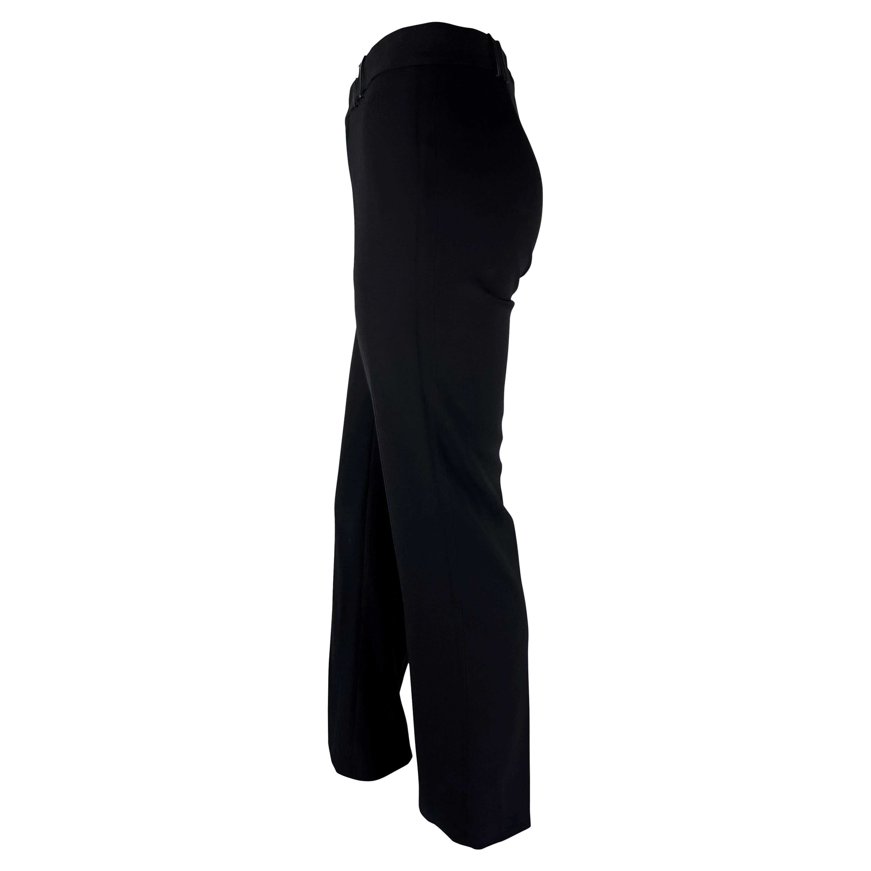 F/W 2001 Gucci by Tom Ford Runway Pantalon en laine noir à fermeture éclair asymétrique sur le côté en vente 1