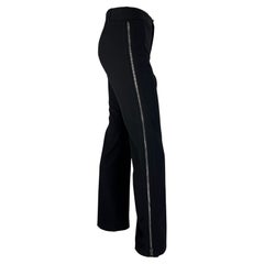 F/W 2001 Gucci by Tom Ford Runway Asymmetric Side Zip-Up Black Wool Pants