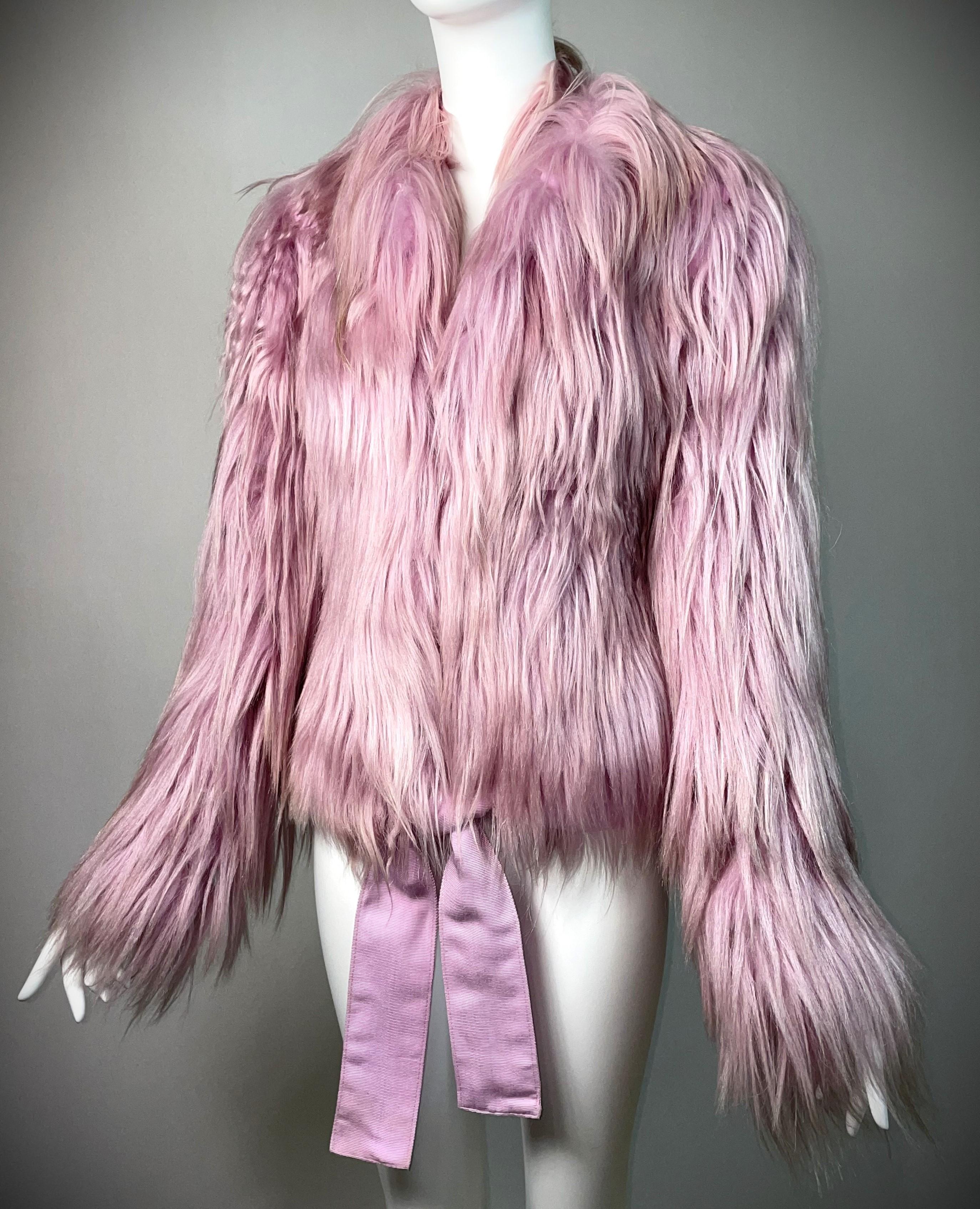 DESIGNER: F/W 2001 Gucci by Tom Ford
CONDITION: Good- tiny dot on lining- see last photo
FABRIC: Kidassia fur lined in silk
COUNTRY MADE: Italy
SIZE: 42
MEASUREMENTS; provided as a courtesy, not a guarantee of fit:
Chest: 36