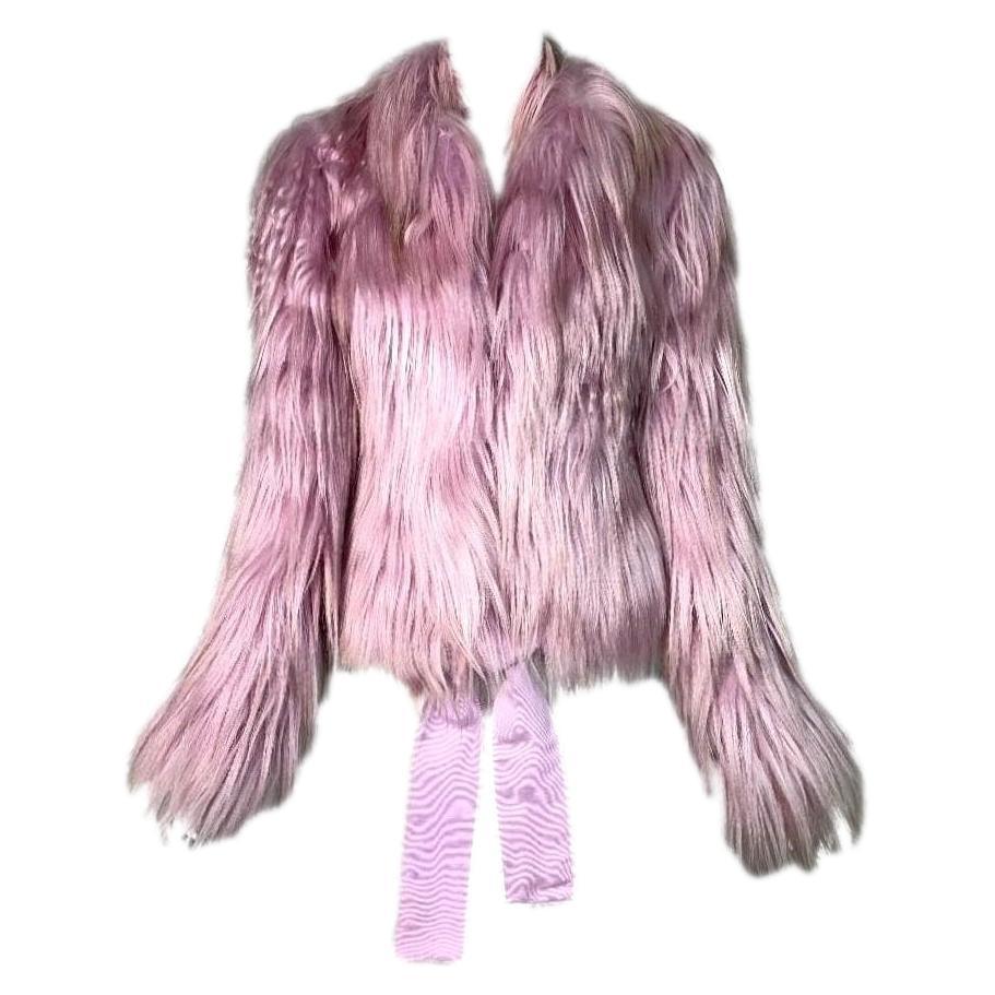 F/W 2001 Gucci by Tom Ford Runway Kidassia Pastel Pink Fur Jacket Coat
