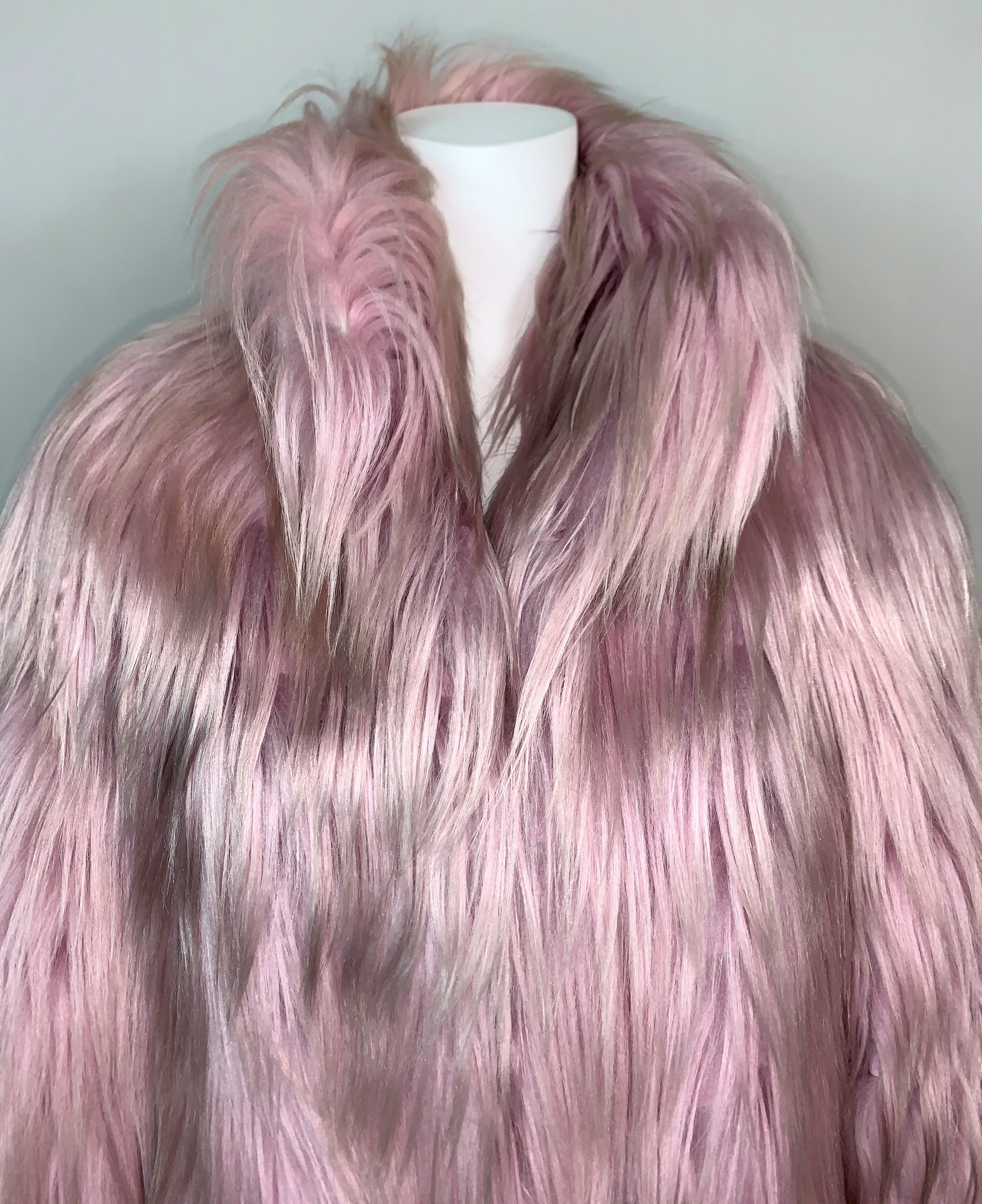 gucci pink fur coat