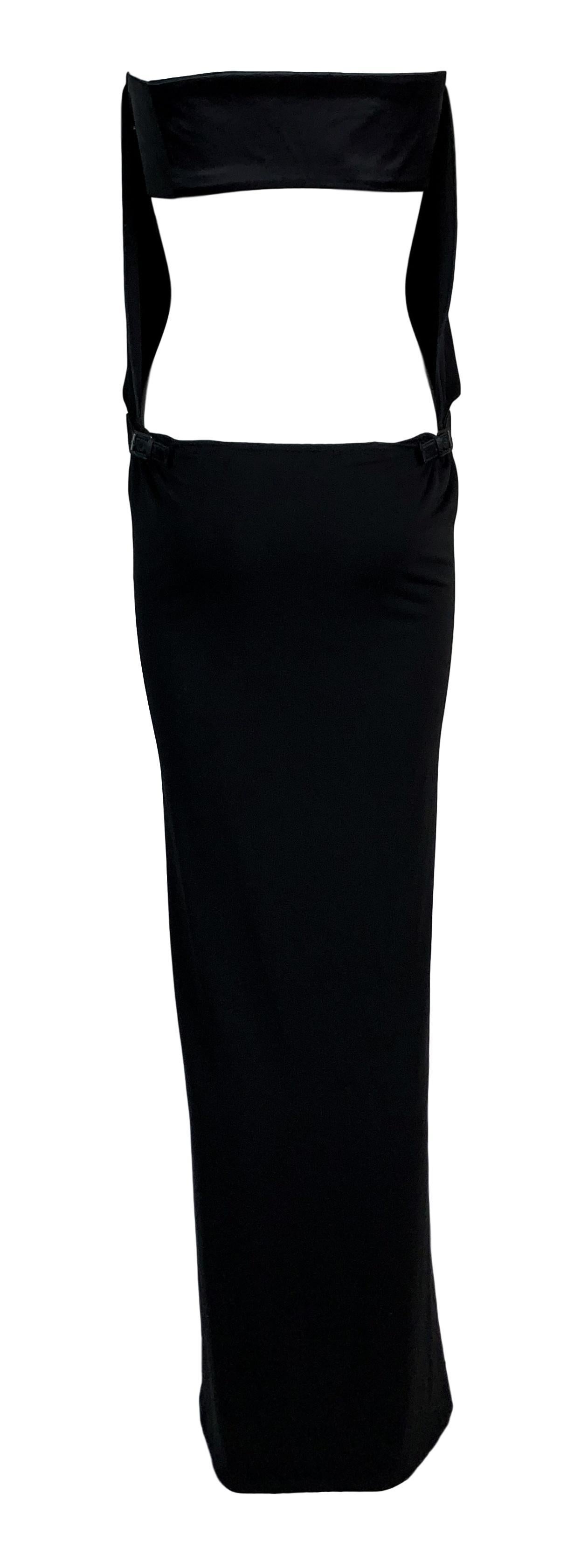 F/W 2001 Gucci Tom Ford Black Cut-Out Back Strapless Long Dress In Good Condition In Yukon, OK