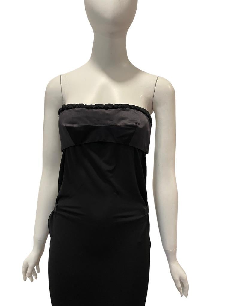 Women's F/W 2001 Gucci Tom Ford Black Cut-Out Back Strapless Long Dress