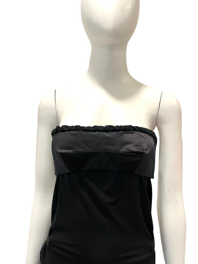 F/W 2001 Gucci Tom Ford Black Cut-Out Back Strapless Long Dress 2