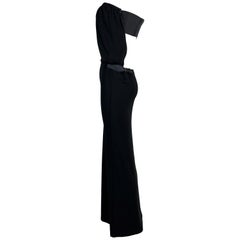 F/W 2001 Gucci Tom Ford Black Cut-Out Back Strapless Long Dress