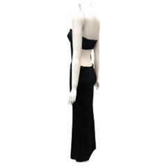 F/W 2001 Gucci Tom Ford Black Cut-Out Back Strapless Long Dress