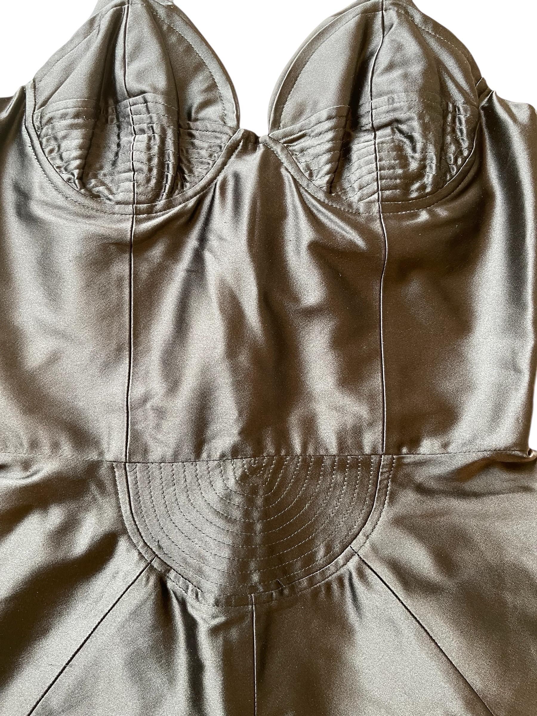 Nero Romper a cono in raso Olivier Theyskens A/I 2001 in vendita