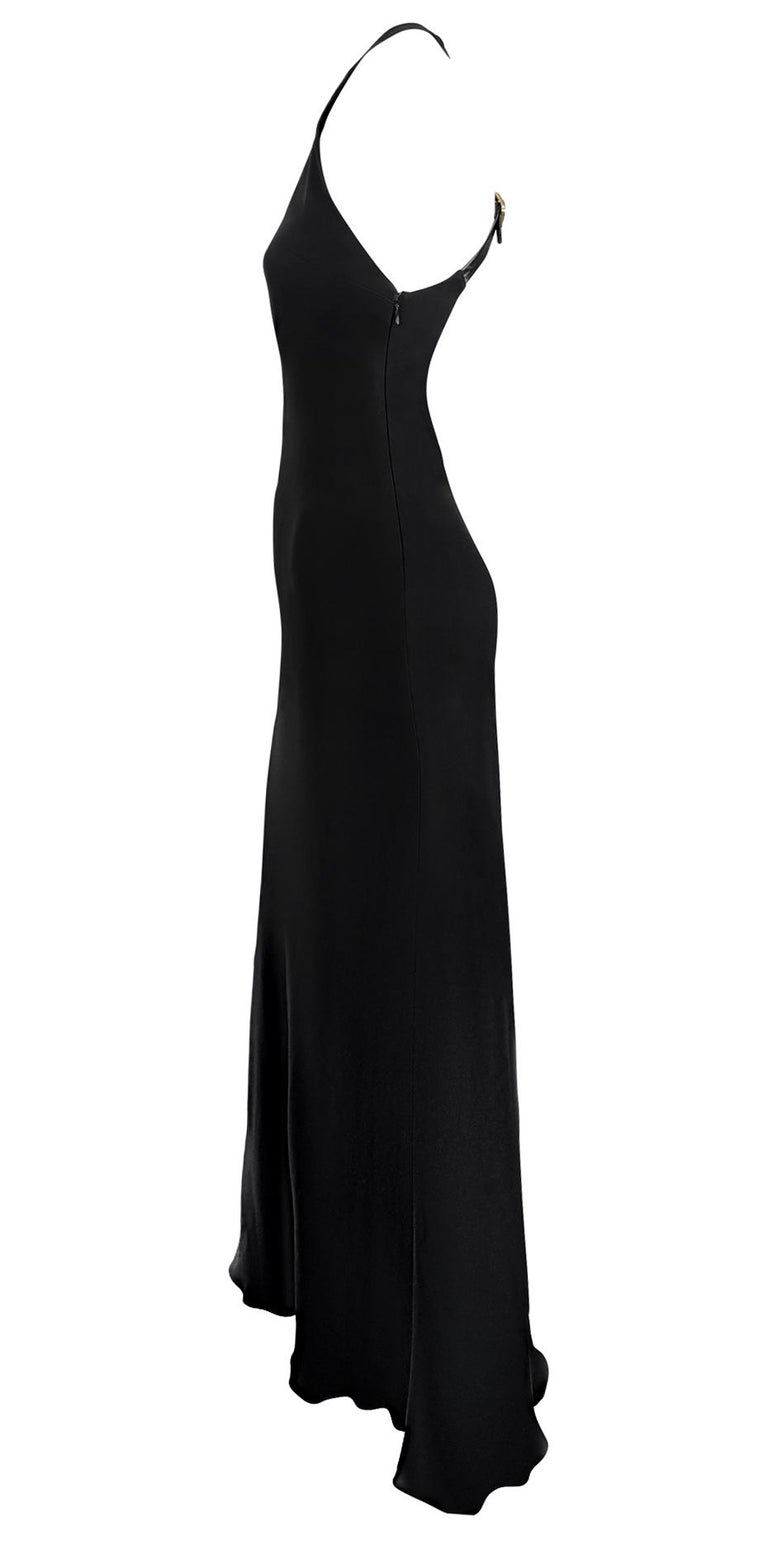 navy blue dress for baby girl Fluid Backless Halter Maxi Dress with Slit Detail