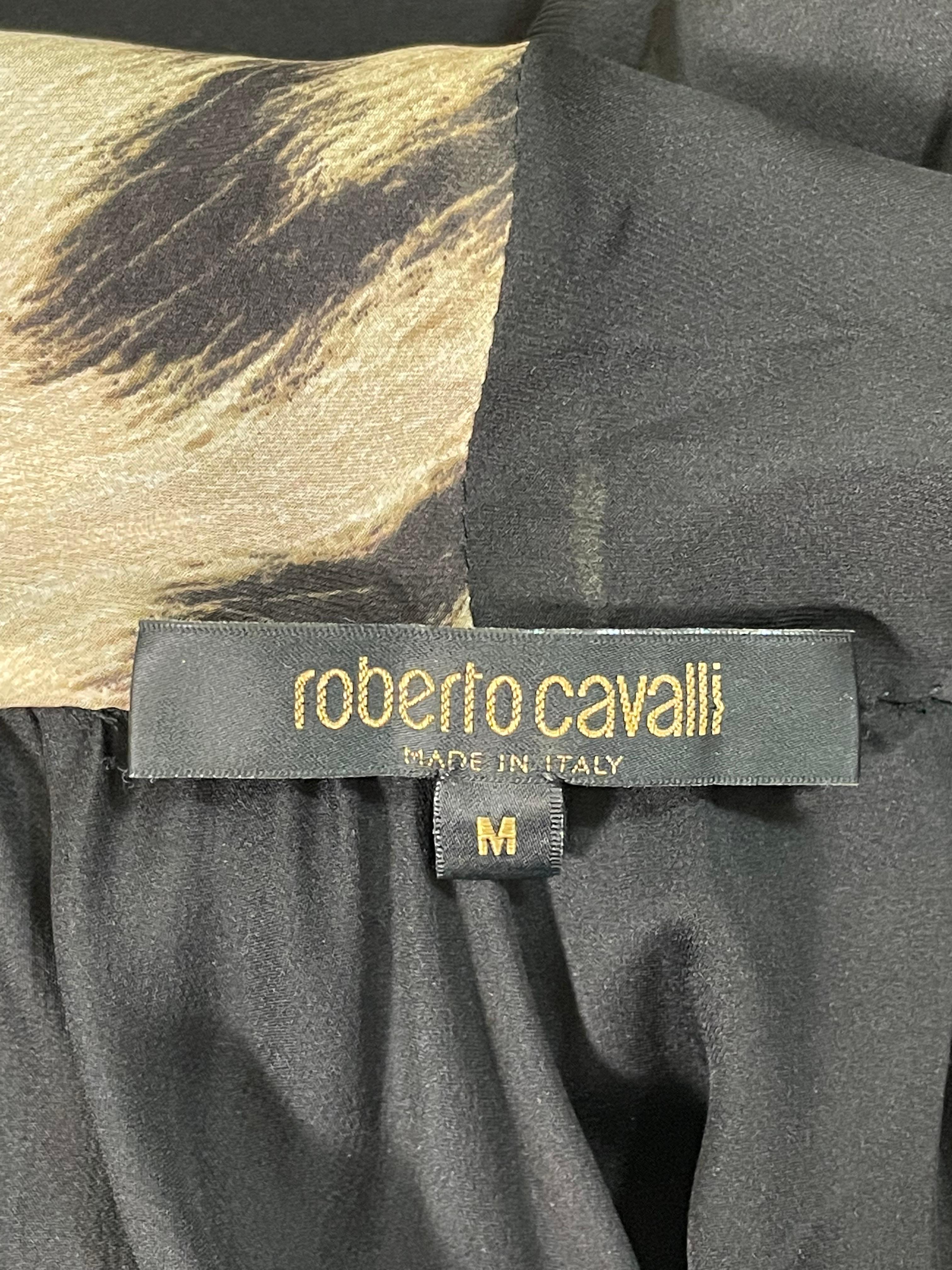 F/W 2001 Roberto Cavalli Runway Sheer Black & Leopard Silk Extra Long Gown Dress 2