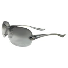 F/W 2001 Lunettes de soleil Thierry Mugler Silver Transparent ADS Rectangulaire 