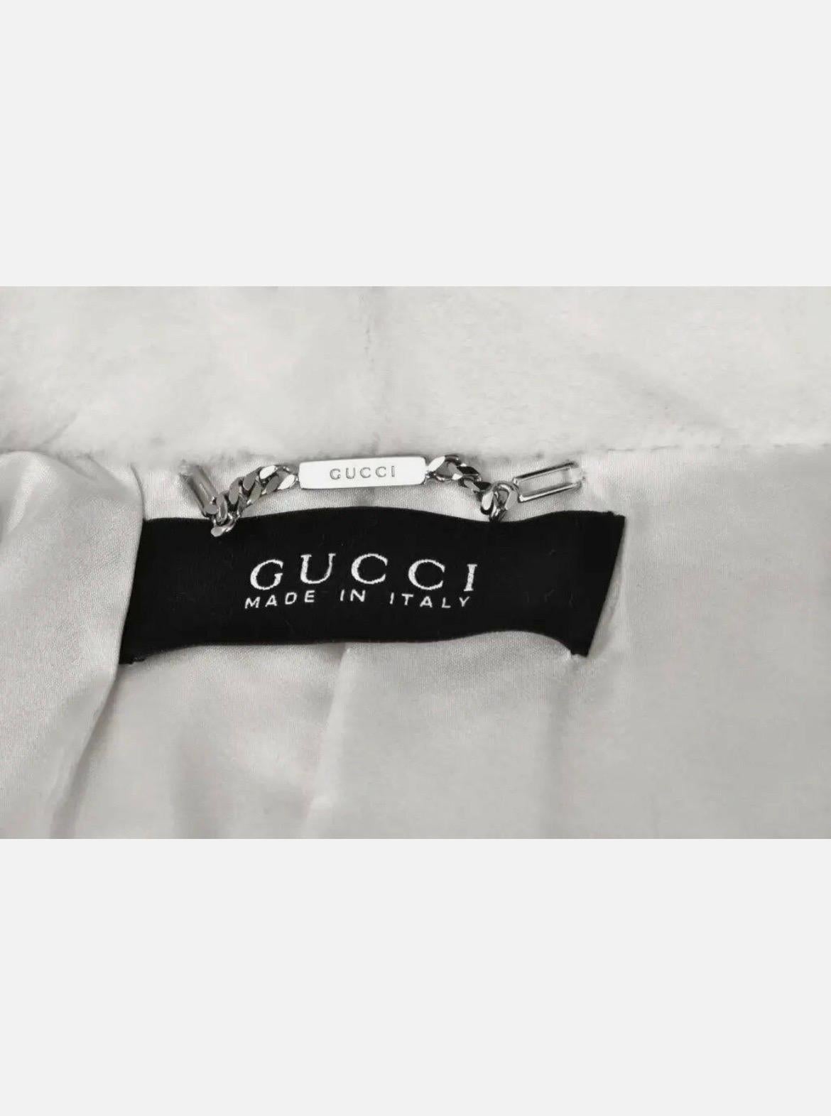 F/W 2001 Vintage Tom Ford for Gucci White Sheared Mink Fur Blazer For Sale 3