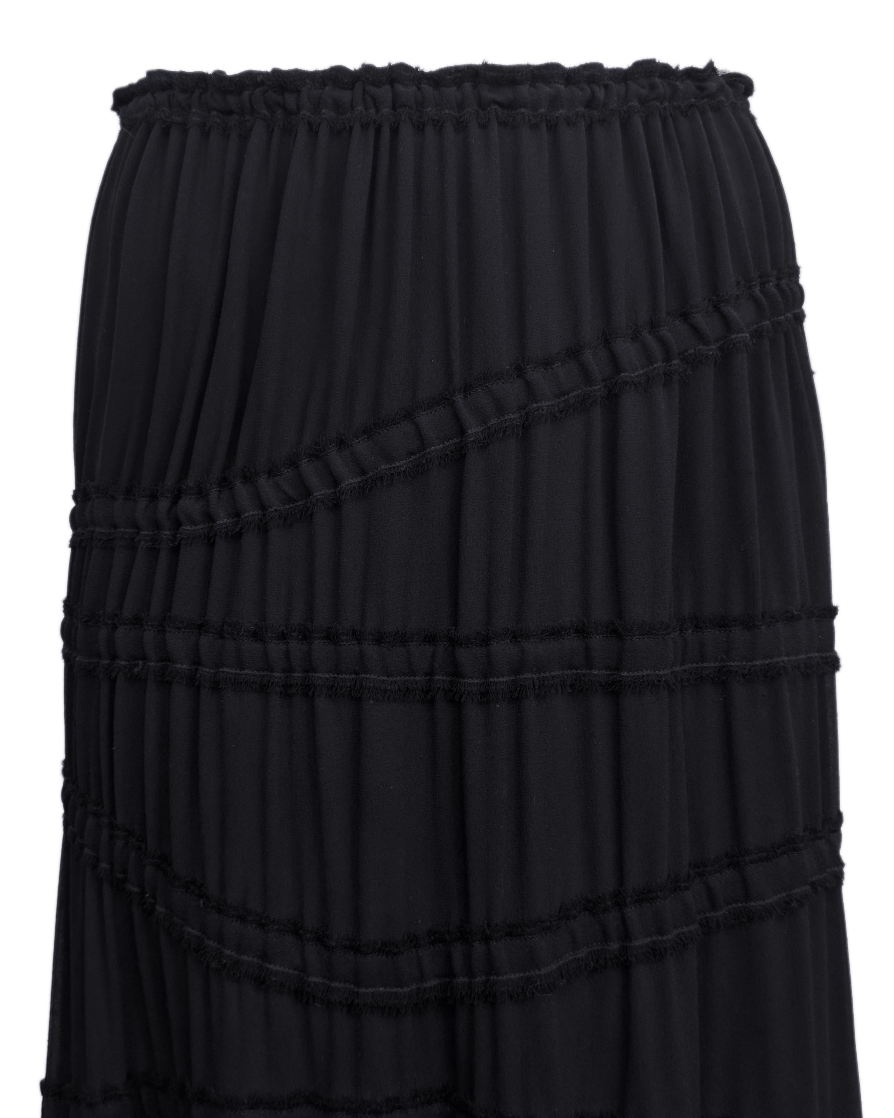 F/W 2001 Yves Saint Laurent by Tom Ford Black Maxi Skirt For Sale 1