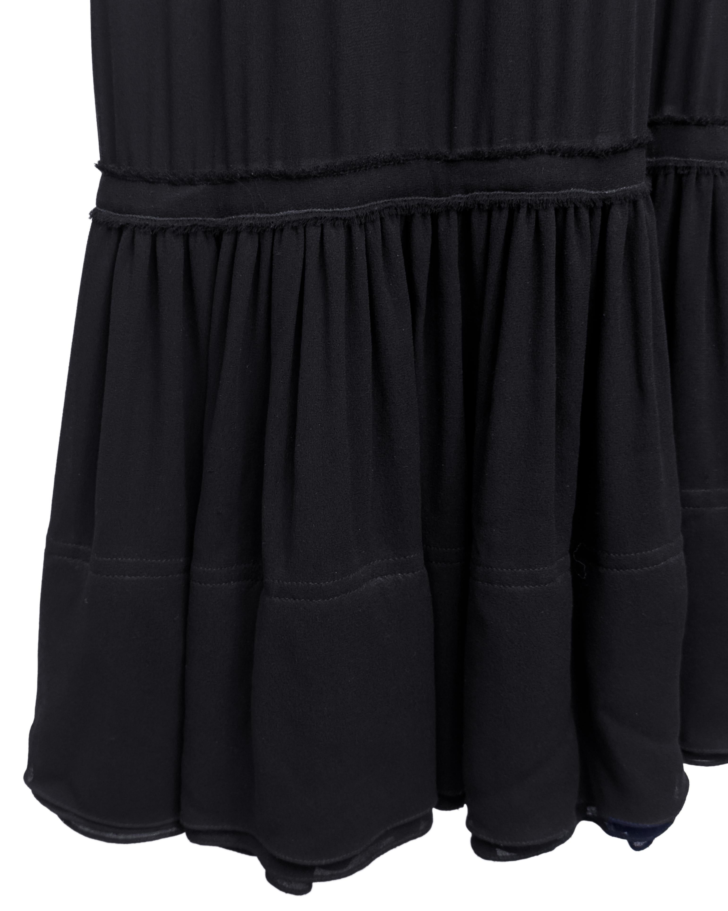 F/W 2001 Yves Saint Laurent by Tom Ford Black Maxi Skirt For Sale 2