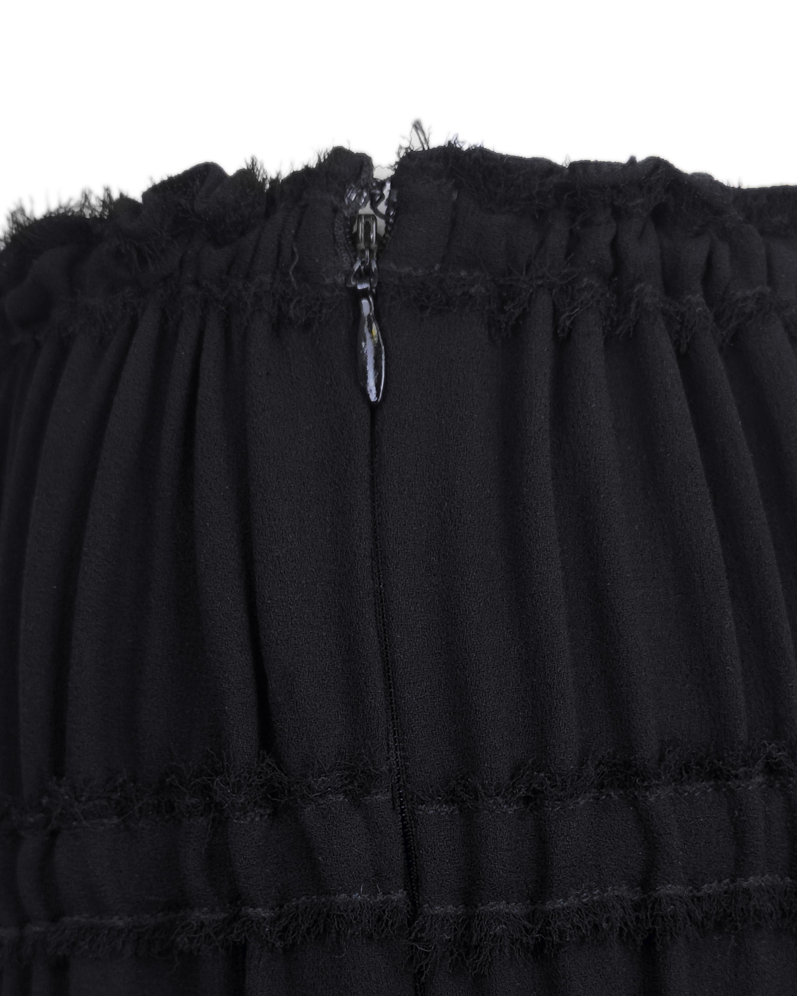 F/W 2001 Yves Saint Laurent by Tom Ford Black Maxi Skirt For Sale 3