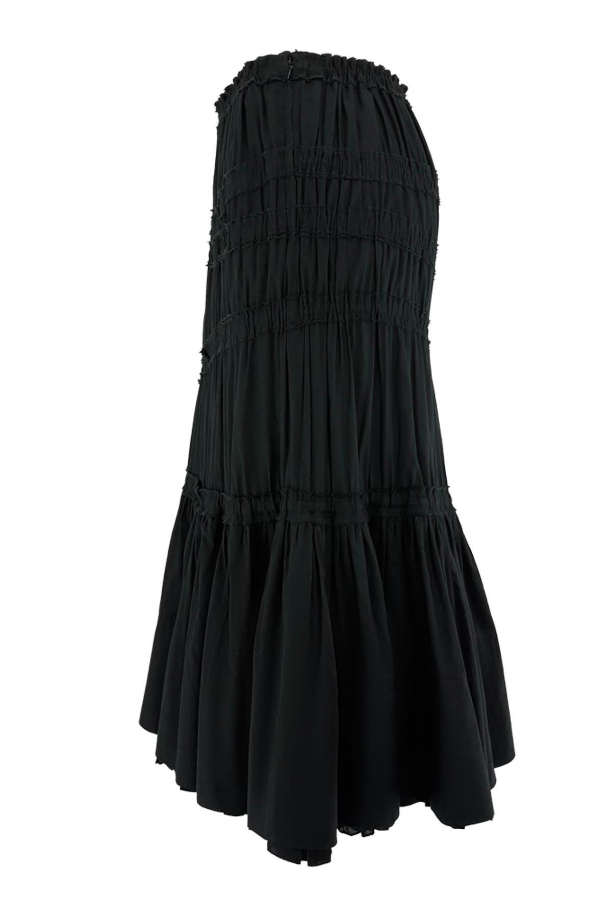 Women's F/W 2001 Yves Saint Laurent by Tom Ford Black Mid-Length Flare Skirt For Sale