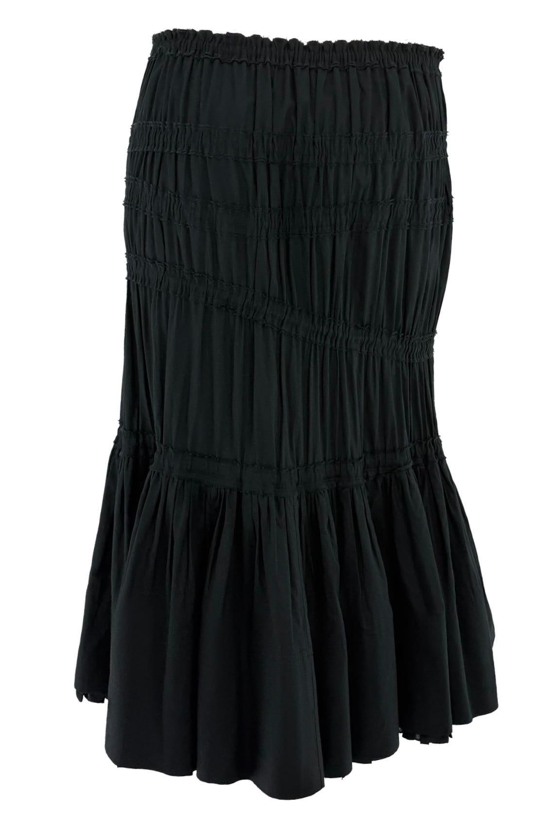 F/W 2001 Yves Saint Laurent by Tom Ford Black Mid-Length Flare Skirt For Sale 1