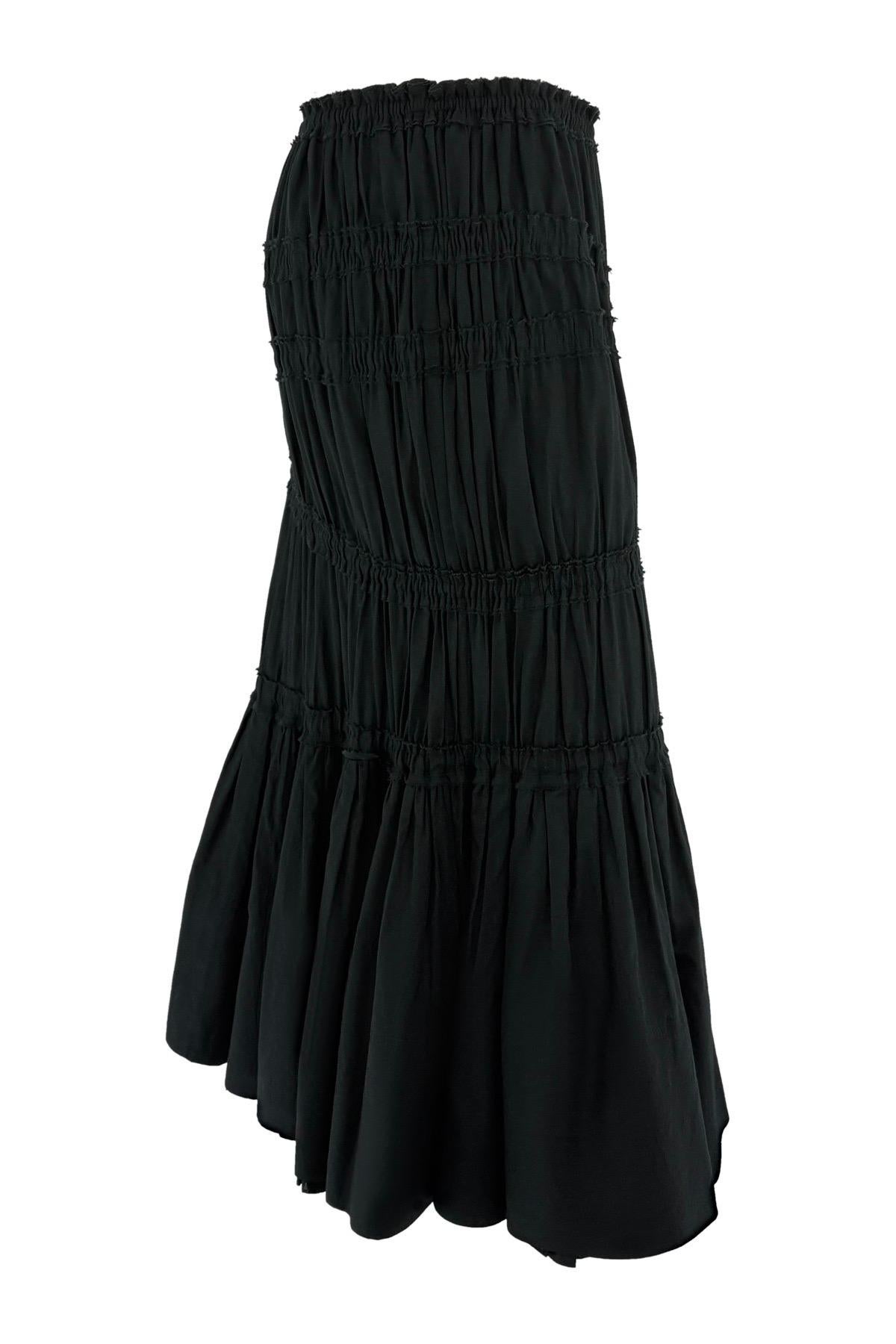 F/W 2001 Yves Saint Laurent by Tom Ford Black Mid-Length Flare Skirt For Sale 2