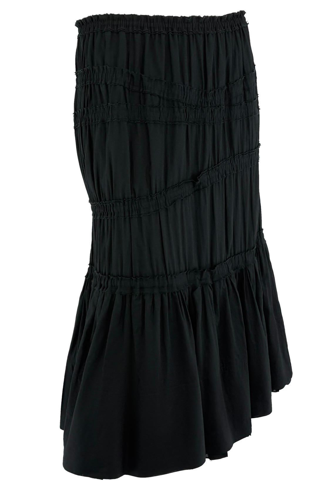 F/W 2001 Yves Saint Laurent by Tom Ford Black Mid-Length Flare Skirt For Sale 3