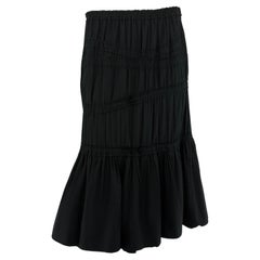 F/W 2001 Yves Saint Laurent by Tom Ford Black Mid-Length Flare Skirt