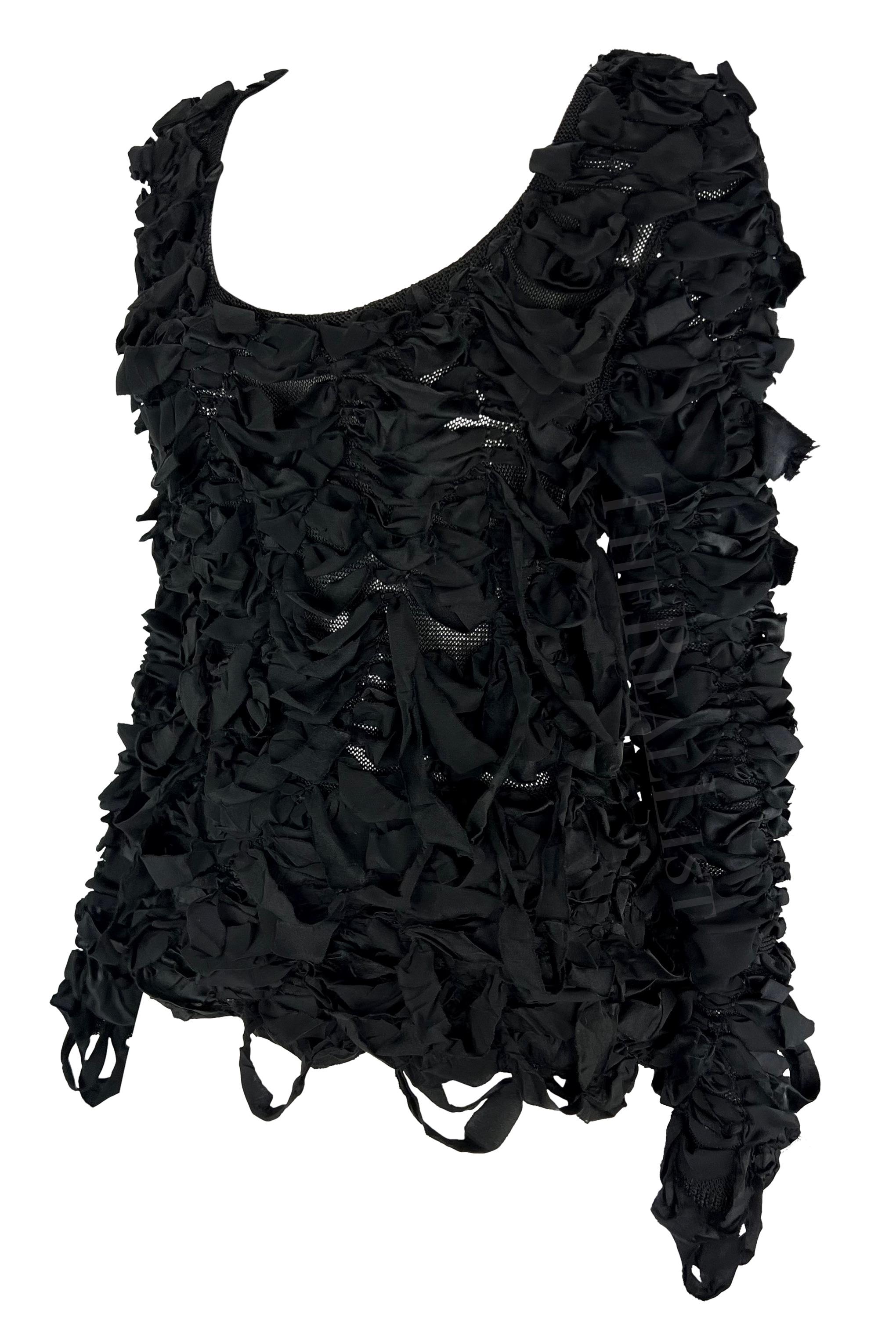 Pull en tricot à rubans noirs Yves Saint Laurent par Tom Ford, A/H 2001 Excellent état - En vente à West Hollywood, CA