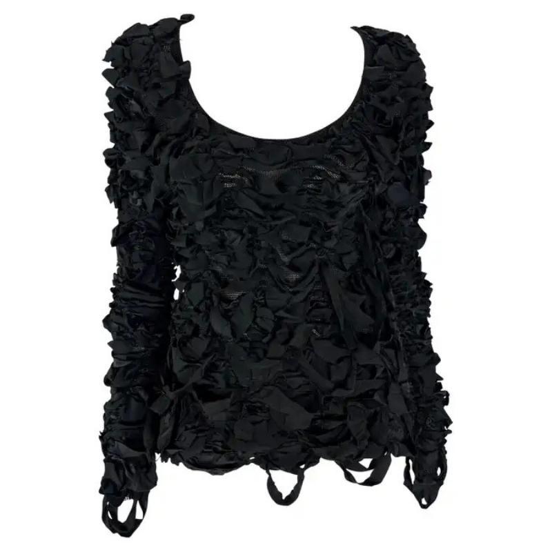 H/W 2001 Yves Saint Laurent by Tom Ford Schwarzes Pullover-Oberteil aus Schleifenstrick
