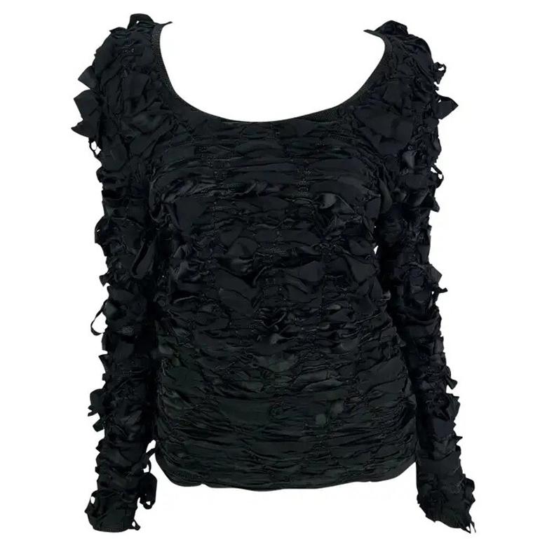 F/W 2001 Yves Saint Laurent by Tom Ford Suéter de Pasarela Cinta Negra en venta