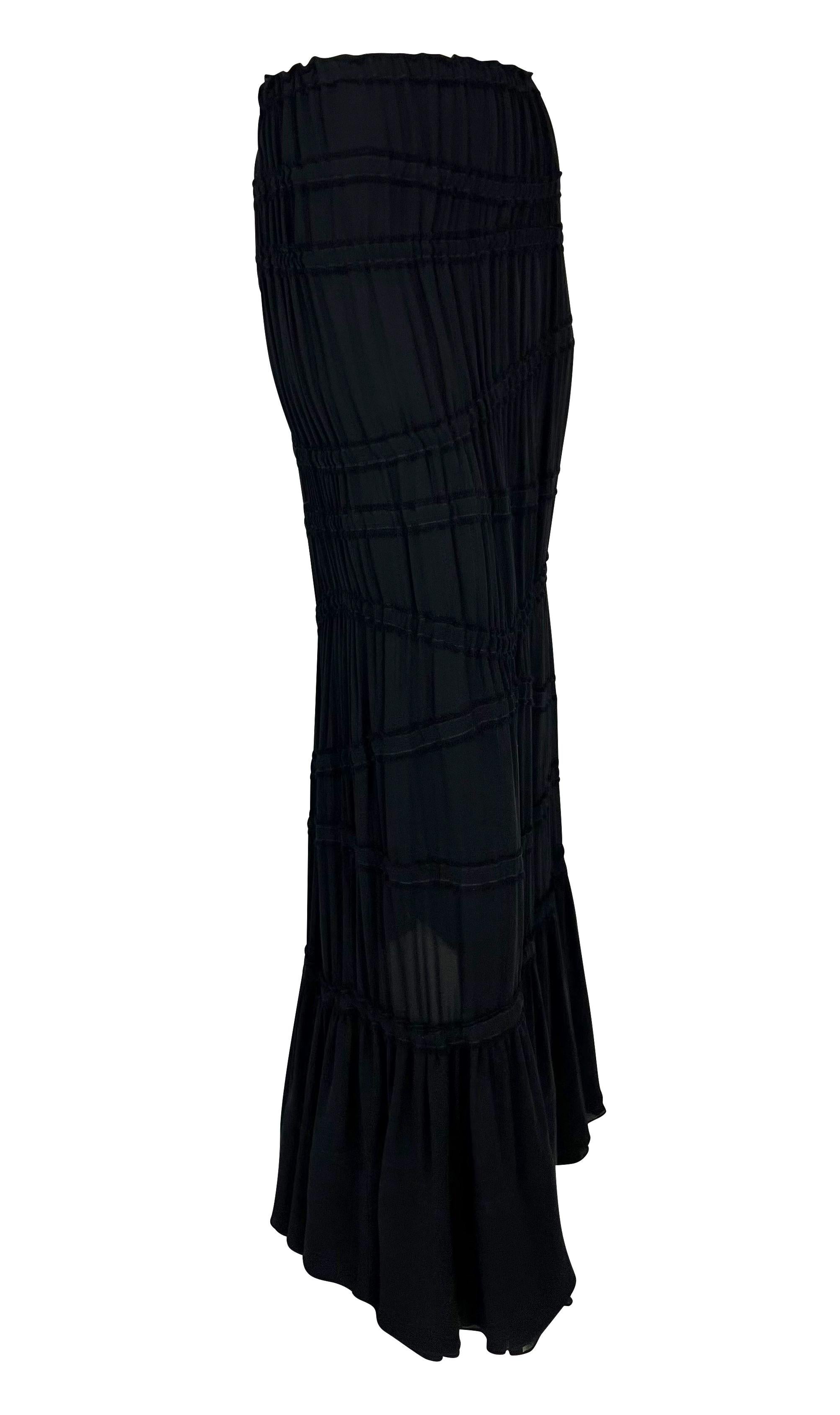 Women's F/W 2001 Yves Saint Laurent by Tom Ford Runway Ruched Stretch Flare Maxi Skirt For Sale