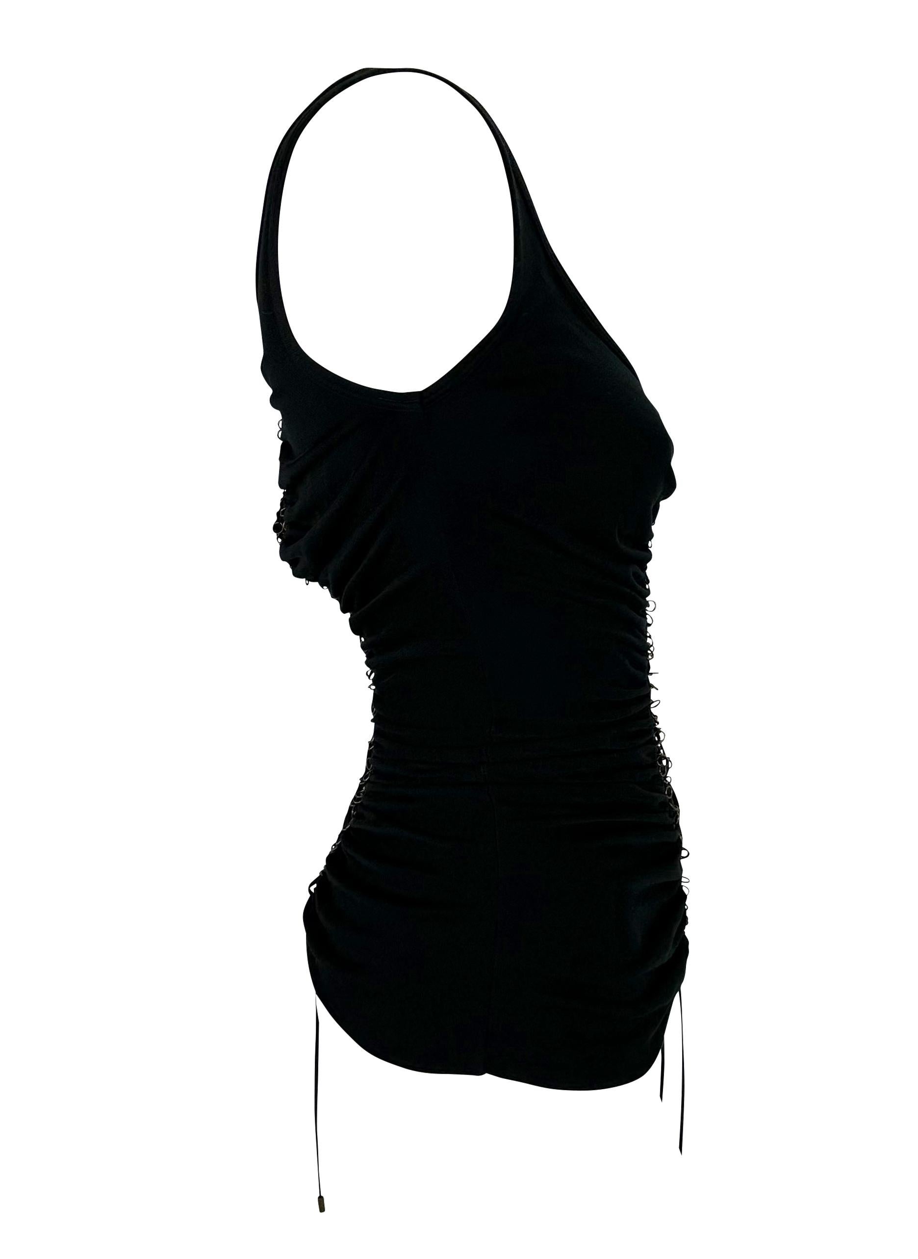 Canotta nera con lacci Alexander McQueen 'Supercalifragilistic' A/I 2002 in vendita 1