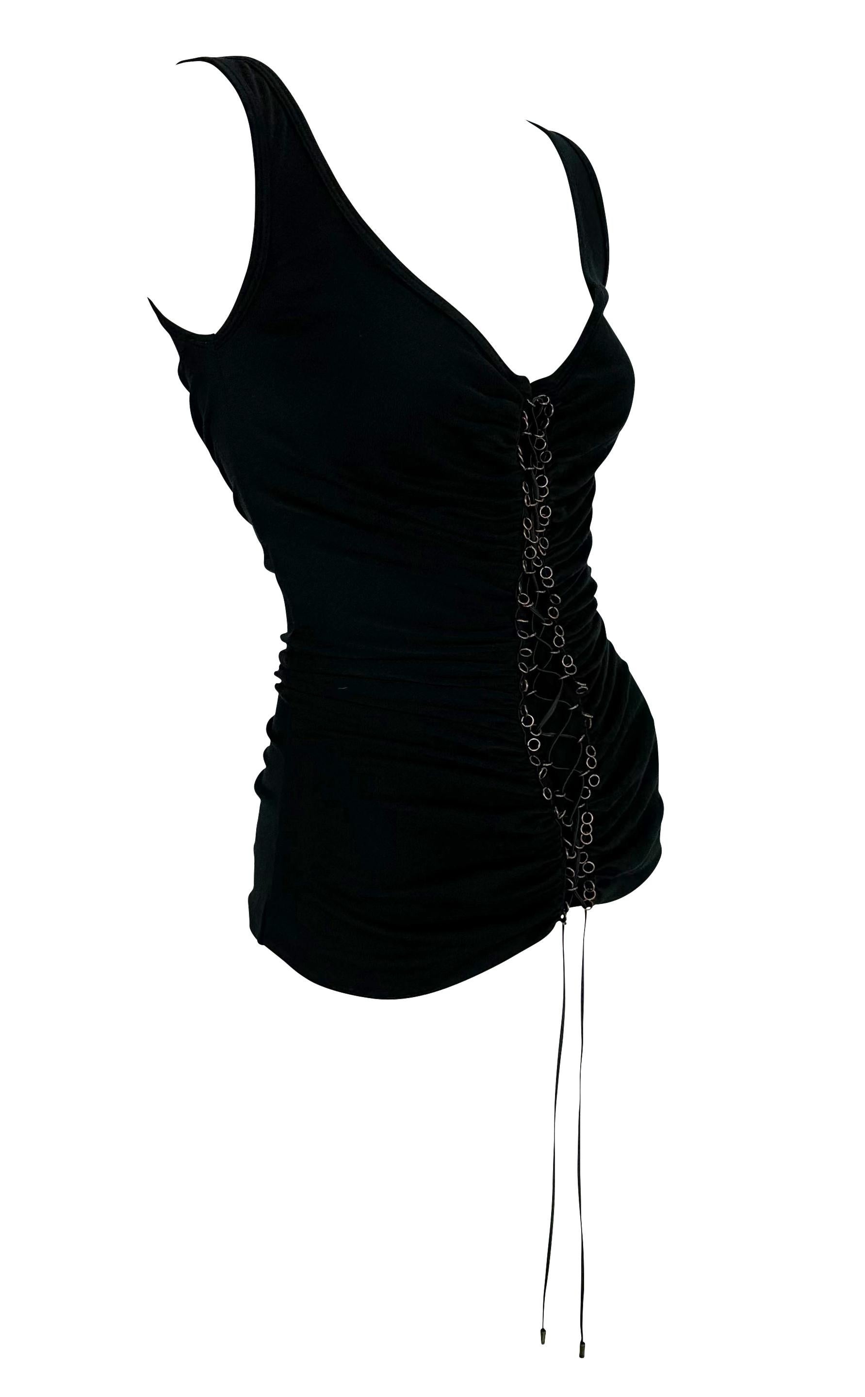 Canotta nera con lacci Alexander McQueen 'Supercalifragilistic' A/I 2002 in vendita 2