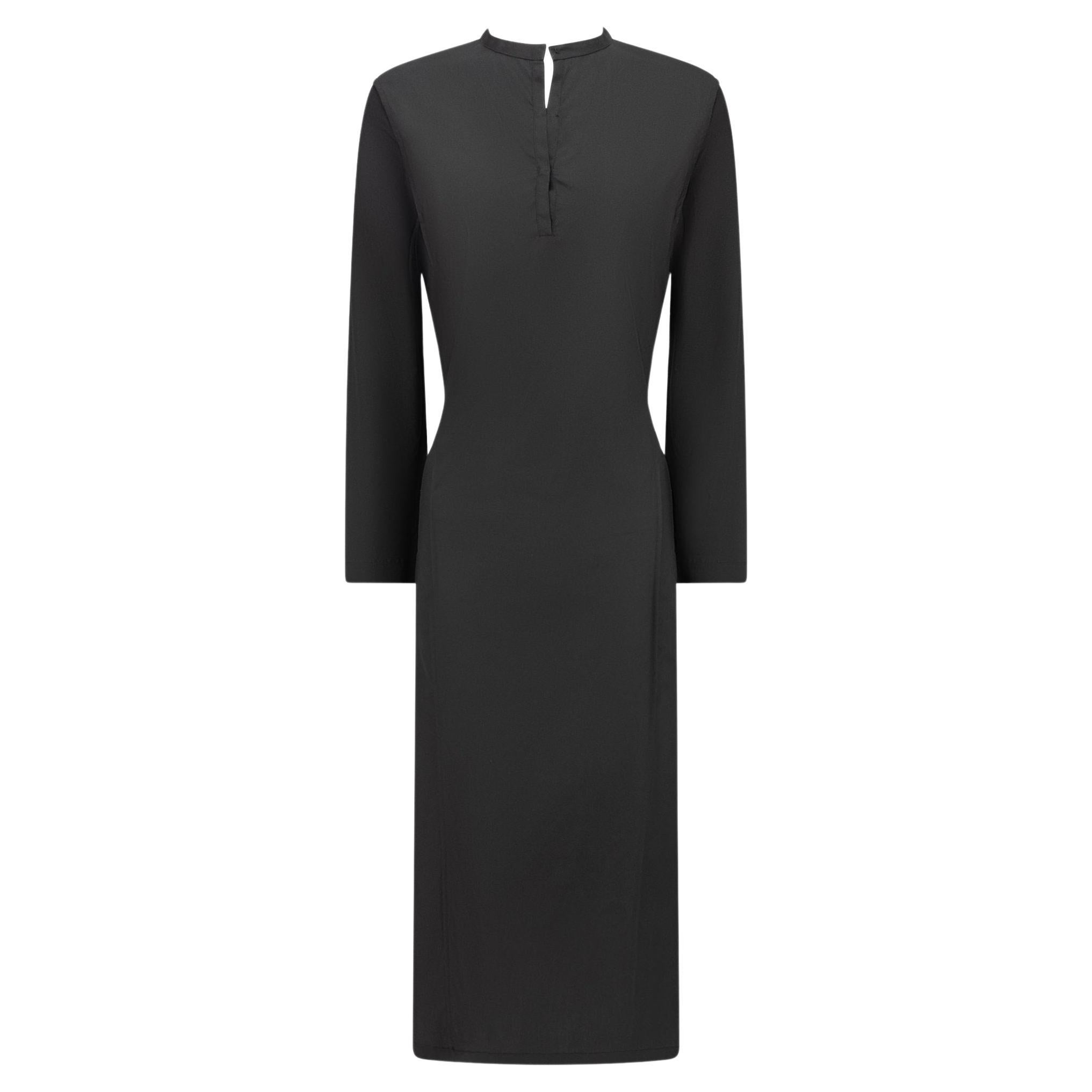 F/W 2002 Calvin Klein Collection Laufsteg Schwarzes Schlüsselloch-Tunika-Top mit hohem Schlitz im Angebot