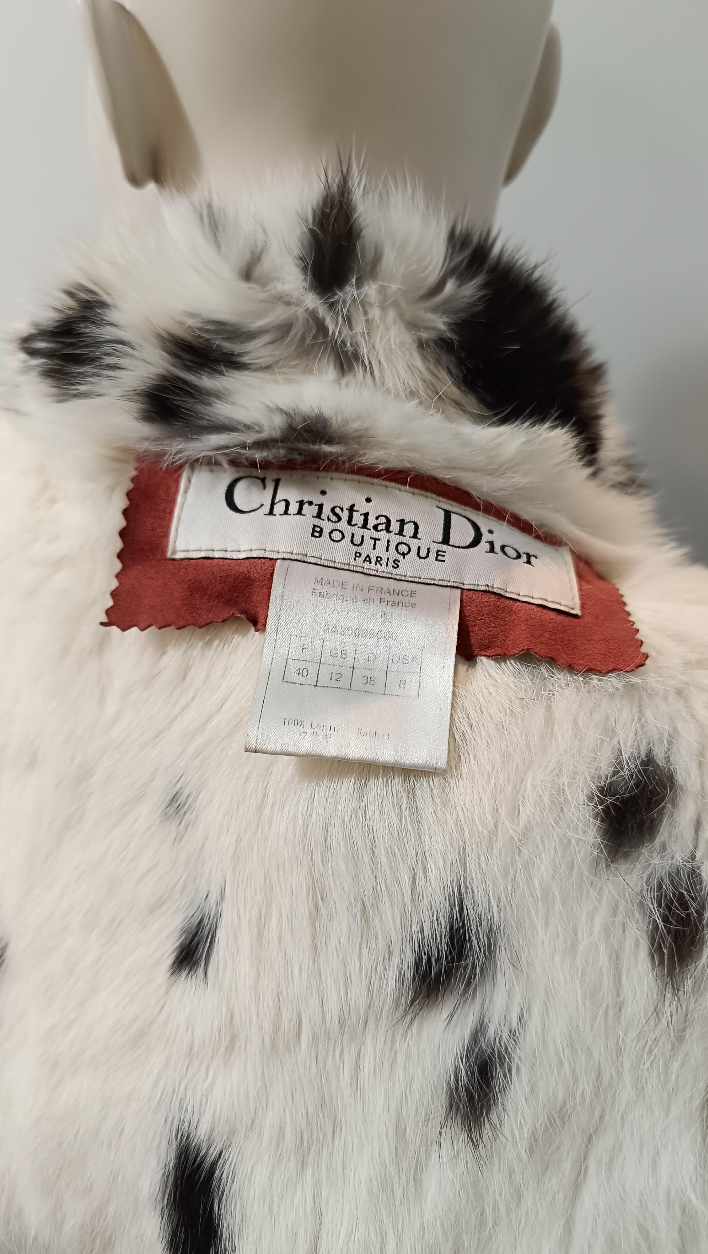 F/W 2002 Christian Dior by John Galliano Floral Lapin Fur Trench Coat  Hat SetFe For Sale 6