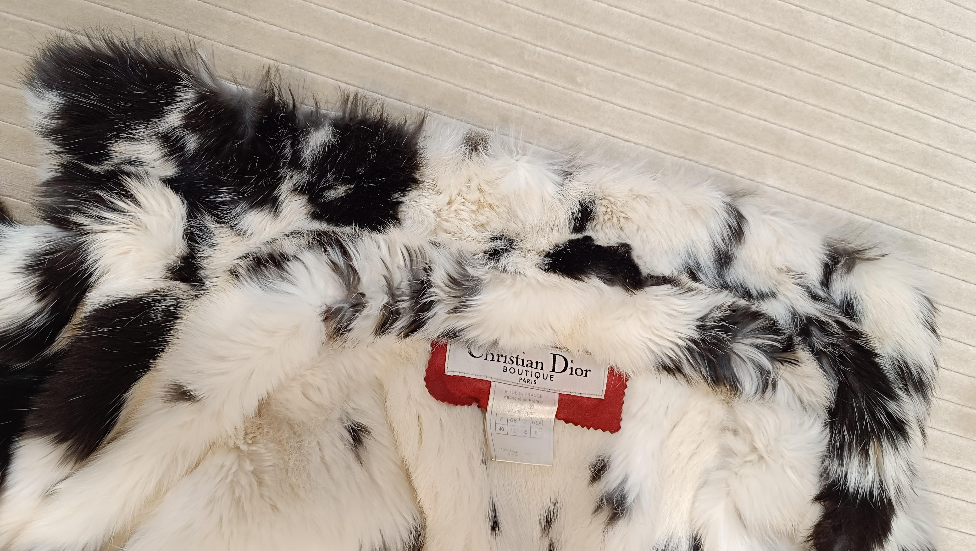 F/W 2002 Christian Dior by John Galliano Floral Lapin Fur Trench Coat  Hat SetFe For Sale 3