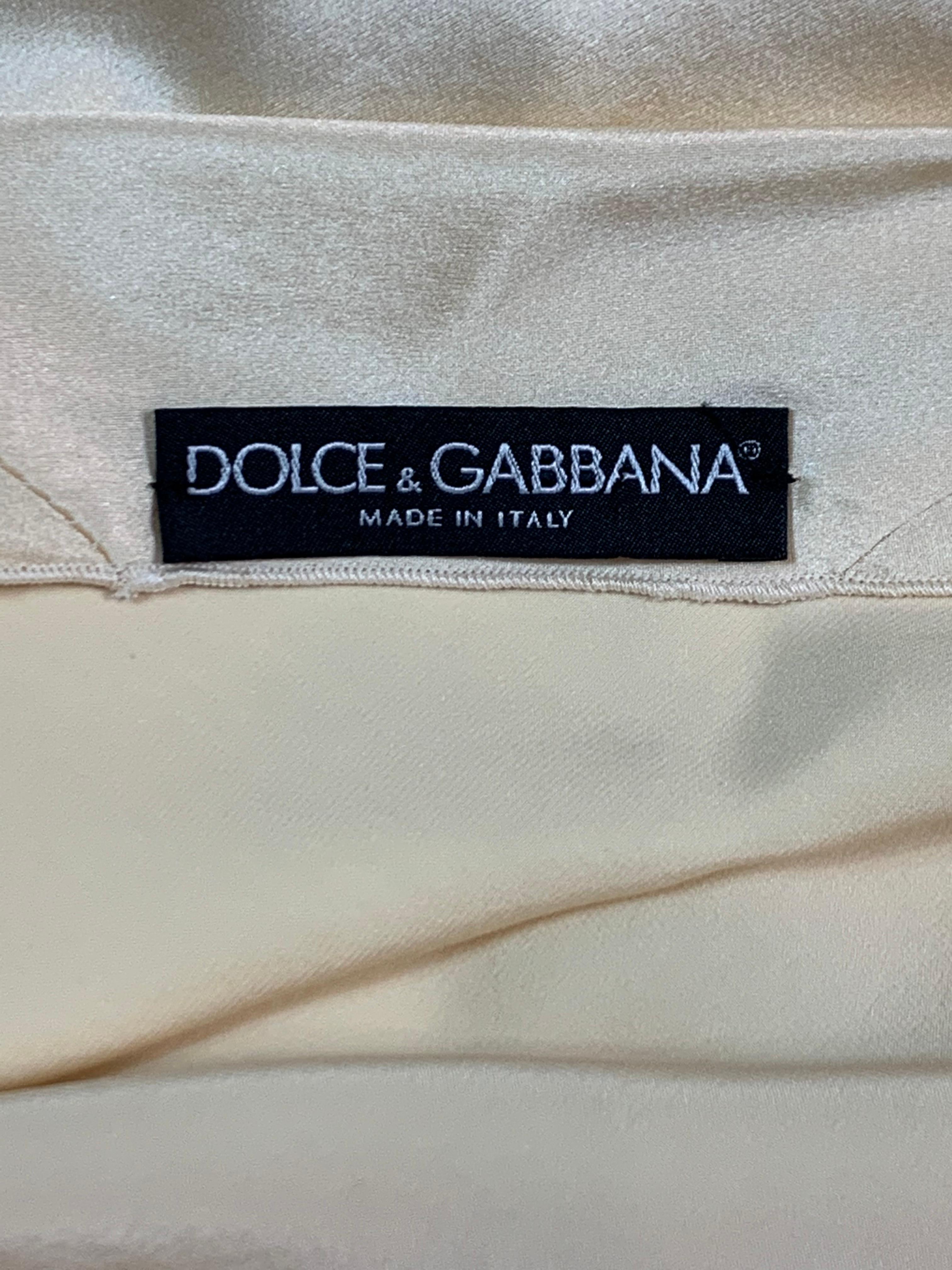F/W 2002 Dolce & Gabbana Runway Ivory Satin Micro Mini Dress 42 3
