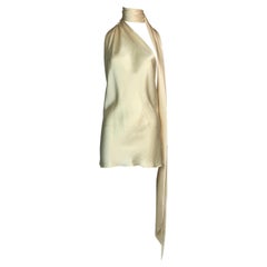 F/W 2002 Dolce & Gabbana Runway Ivory Satin Micro Mini Dress 42