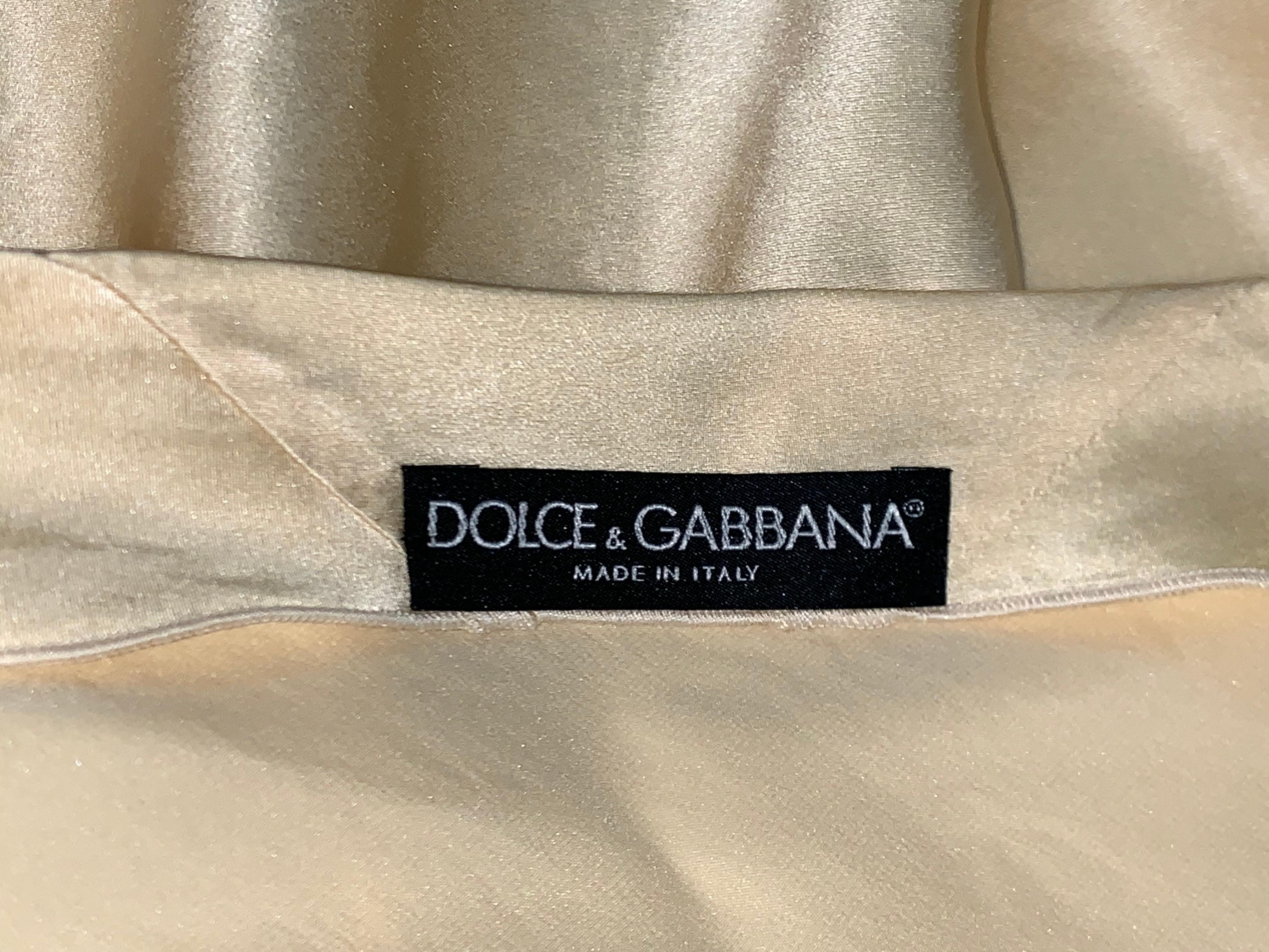 F/W 2002 Dolce and Gabbana Runway Pearl Ivory Satin Micro Mini Dress ...