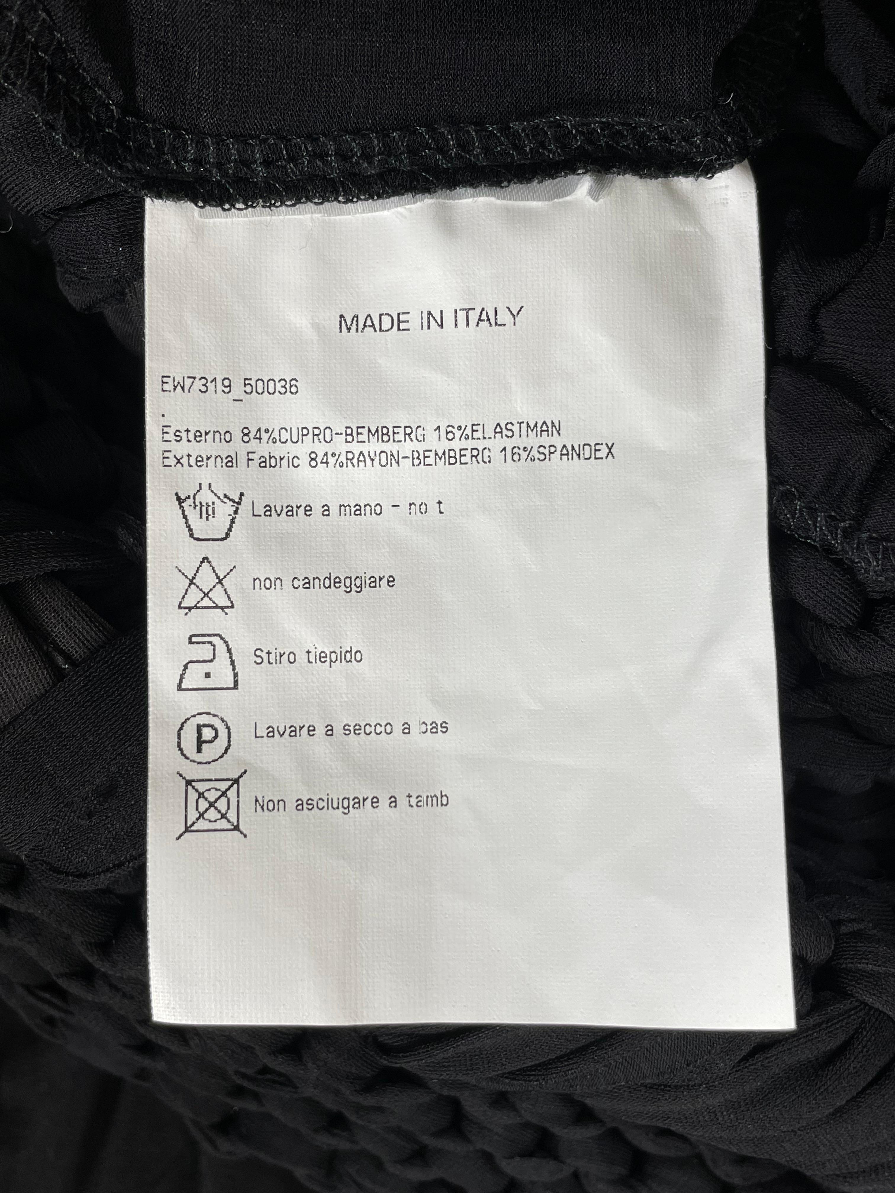 F/W 2002 Gianfranco Ferre Sheer Black Knit Macrame Strapless Gown Dress 1
