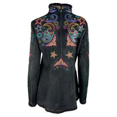 F/W 2002 Gianni Versace by Donatella Schwarzer, mit Sternstickereien bestickter Mantel