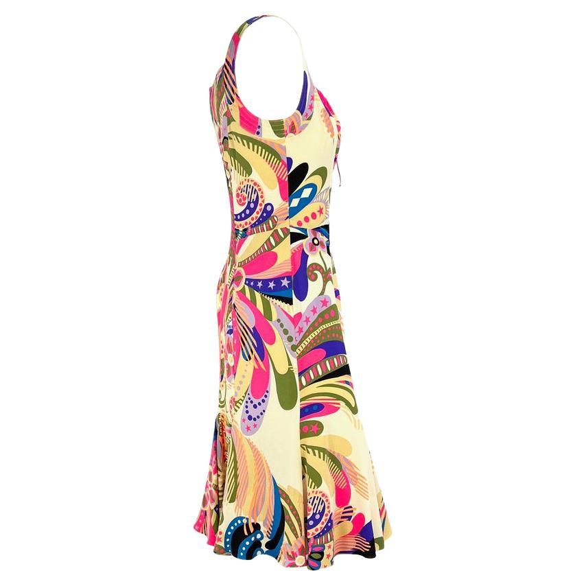 F/W 2002 Gianni Versace by Donatella Runway Psychedelic Print Sleeveless Dress For Sale 1