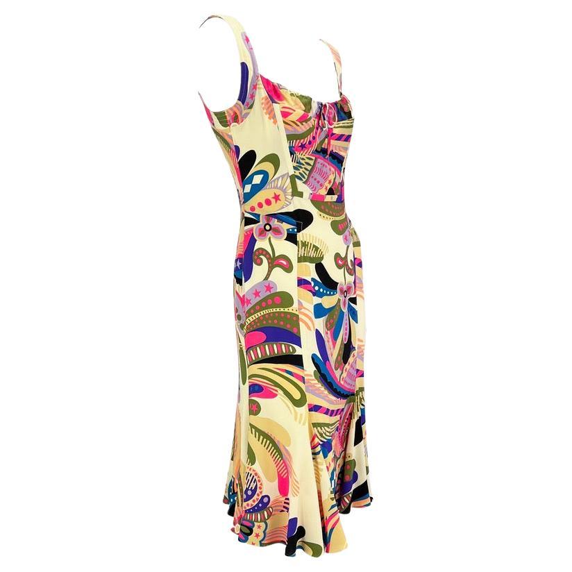 F/W 2002 Gianni Versace by Donatella Runway Psychedelic Print Sleeveless Dress For Sale 2