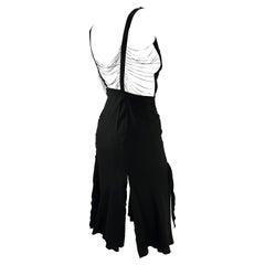 F/W 2002 Gucci by Tom Ford Backless Boned Elastic Strap Black Silk Slit Dress