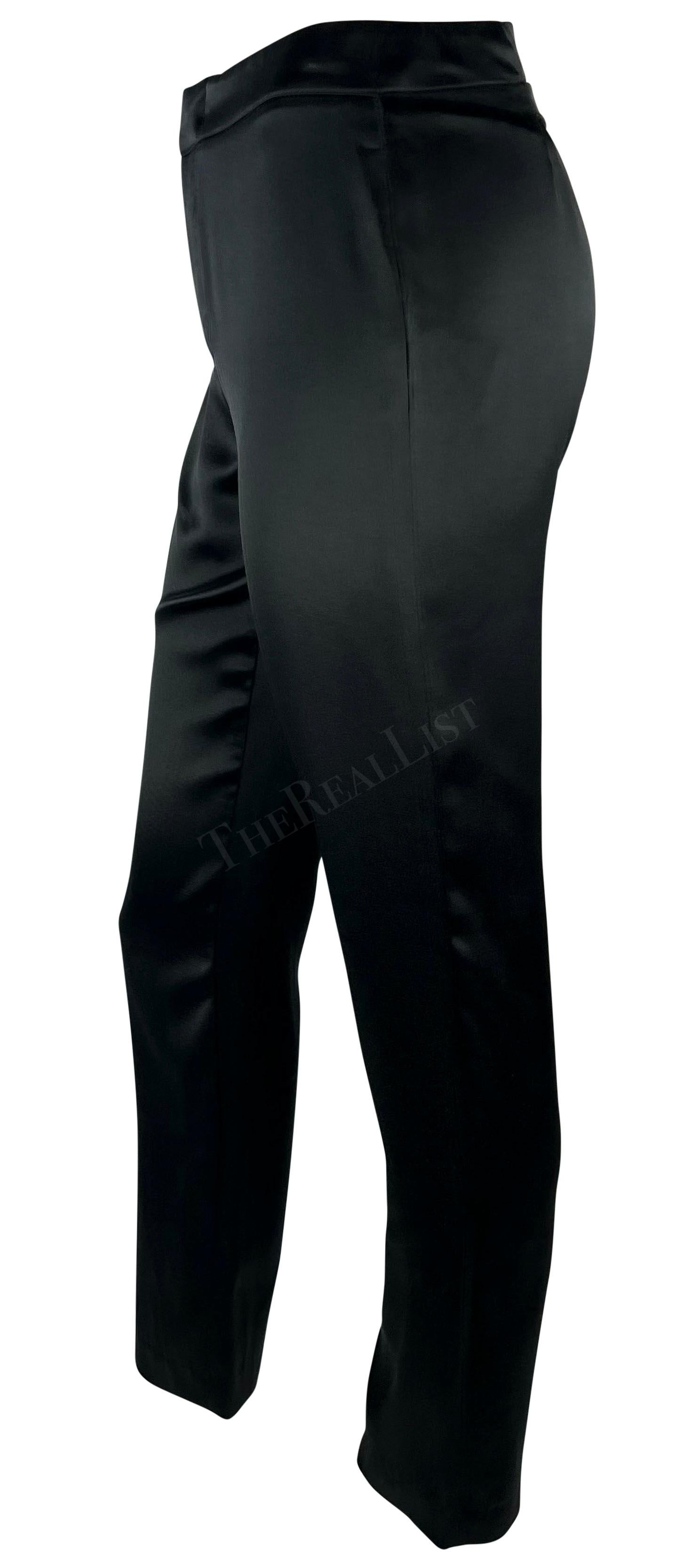 F/W 2002 Gucci by Tom Ford Black Satin Adjustable Buckle Pants For Sale 3