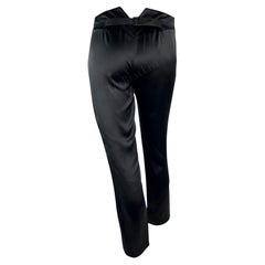 F/W 2002 Gucci by Tom Ford Black Satin Adjustable Buckle Pants