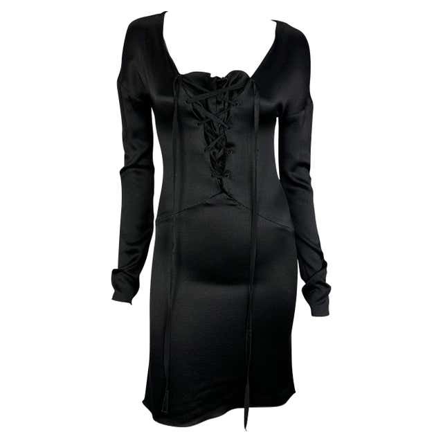 F/W 2002 Gianni Versace by Donatella Black Turtleneck Sleeveless Dress ...