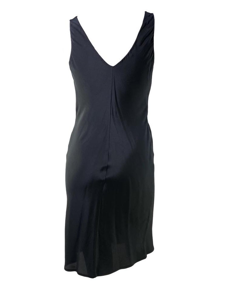 F/W 2002 Gucci by Tom Ford Front Tie Black Silk Dress For Sale at 1stDibs